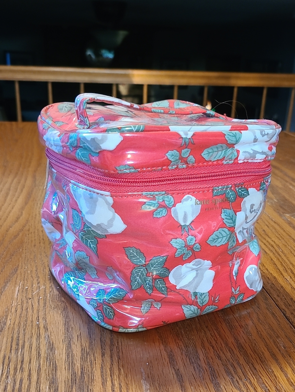 kate spade Coral Floral Vinyl Cosmetic Case
